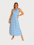Sheath Silhouette V-Neckline Side Slit Maxi Dress - D2052